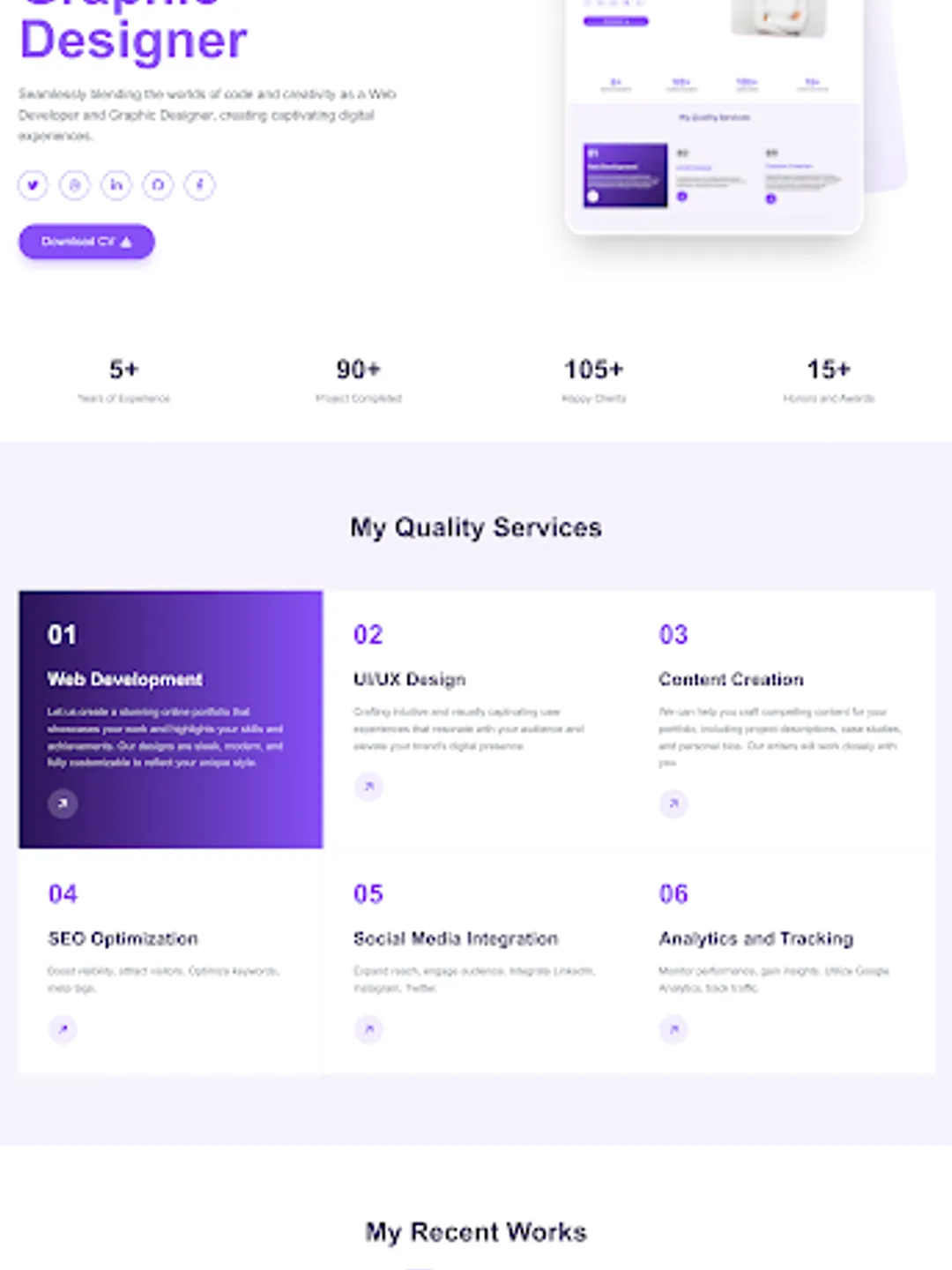 Editable Web Developer Portfolio Website | Responsive HTML CSS ...