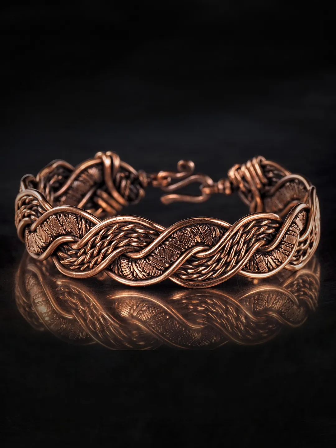 Woven copper wire bracelet Antique style handcrafted copper jewelry Unique gift