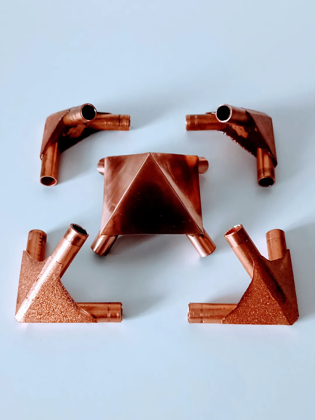 Pyramic Connection Set of copper connectors for the pyramid of healing and meditation. For ...