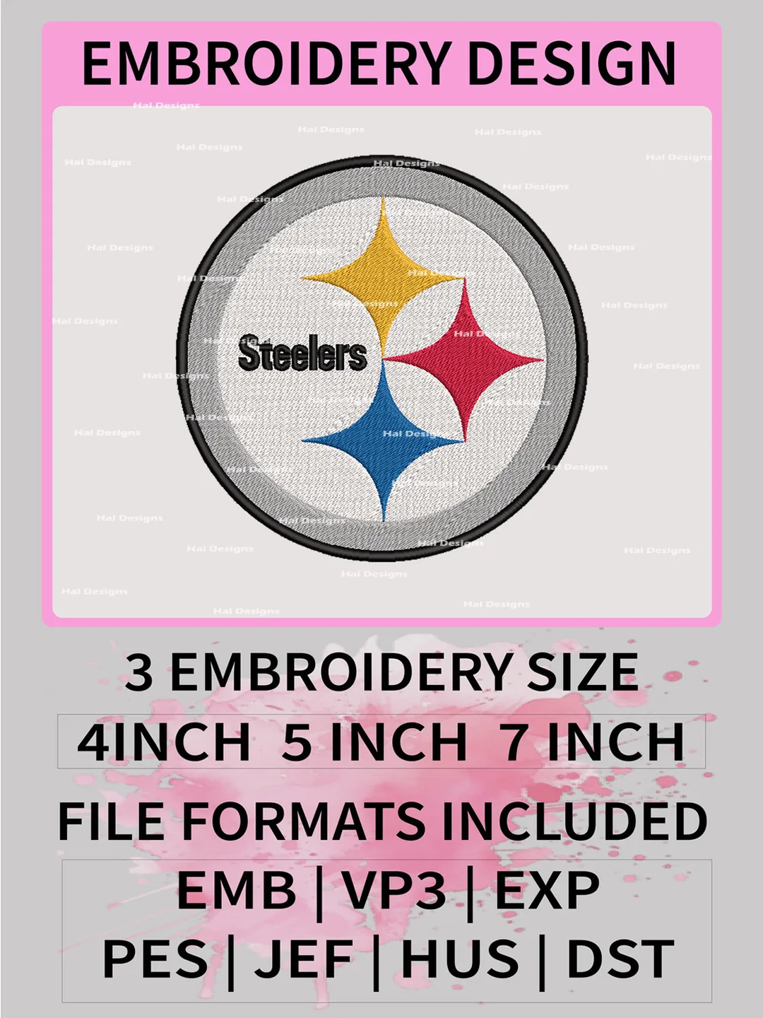 Pittsburgh Steelers Embroidery Files, NFL Logo Embroidery Designs, NFL ...