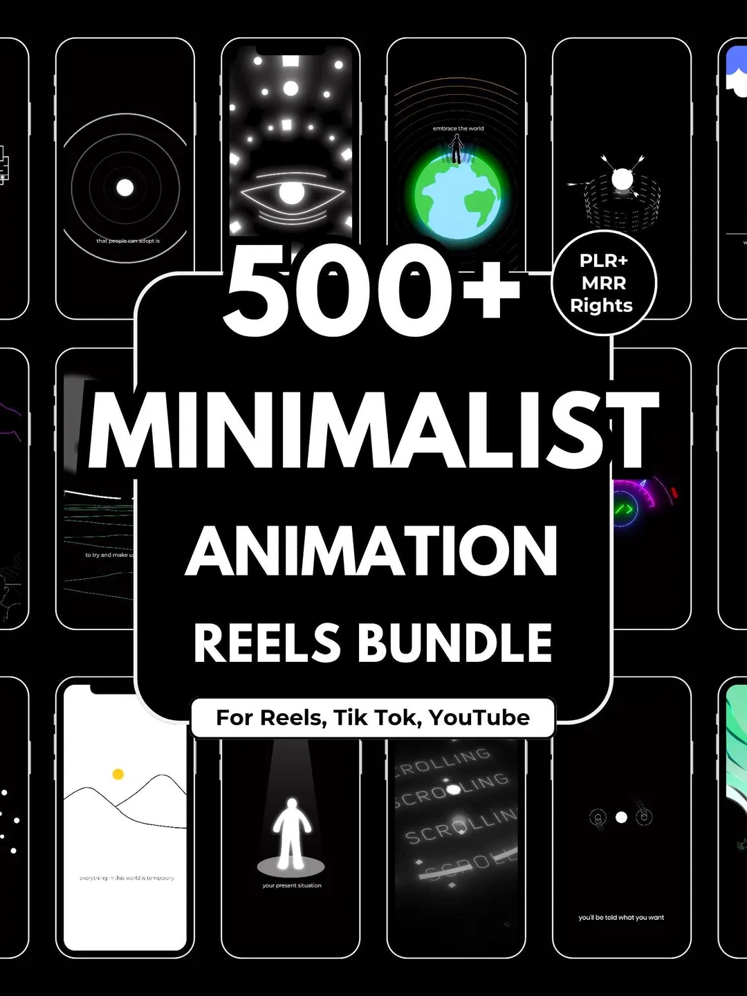 500+ Minimalist Animation Reels Bundle: PLR/MRR, TikTok & YouTube ...