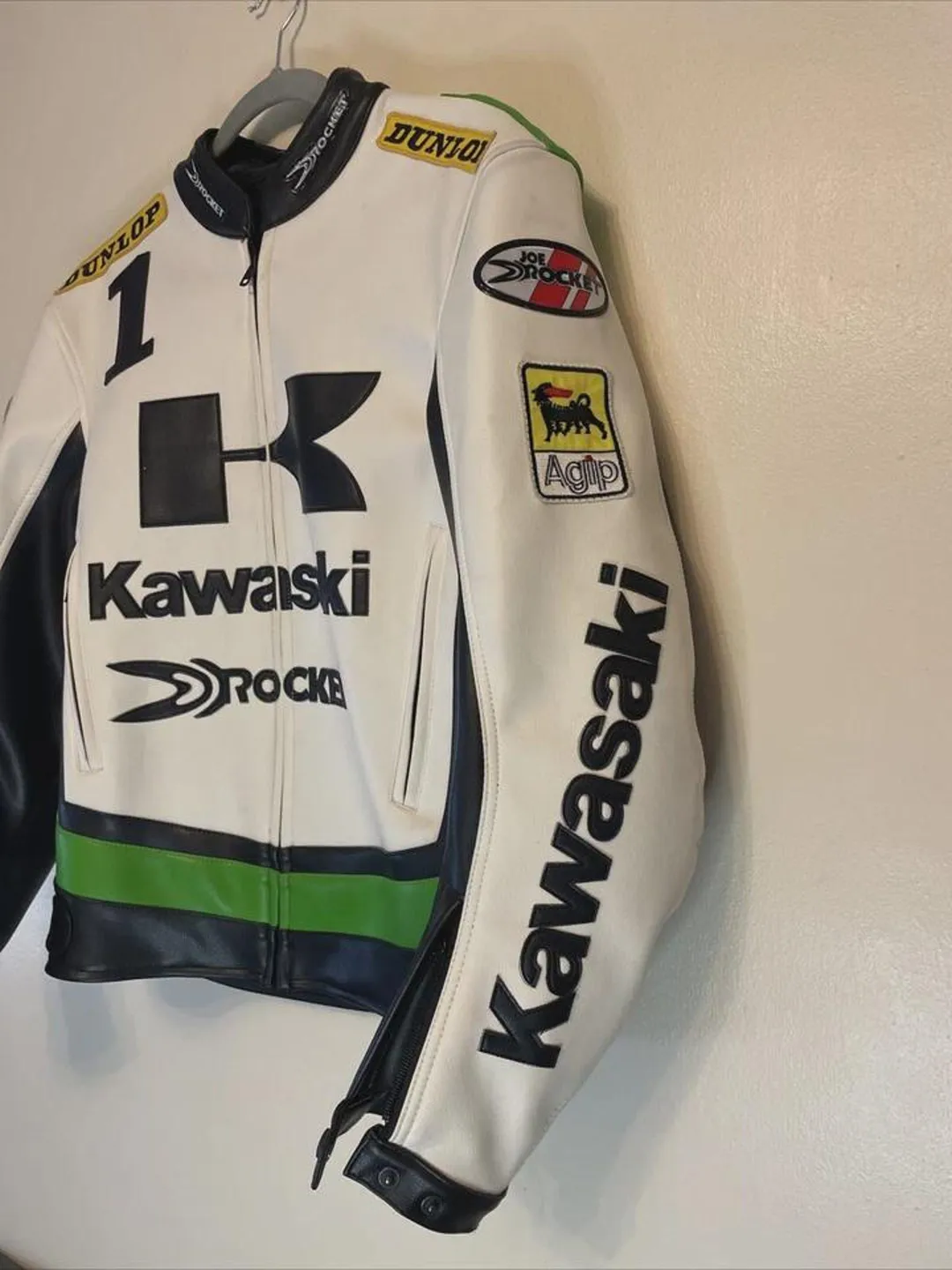 Kawasaki ROCKET ジャケット Handmade Kawasaki Rocket Motorcycle Leather Jacket for Men Premium