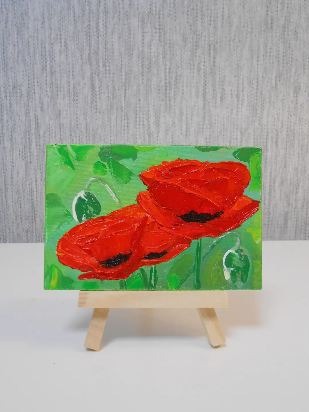 Poppies. Flowers. Oil painting.