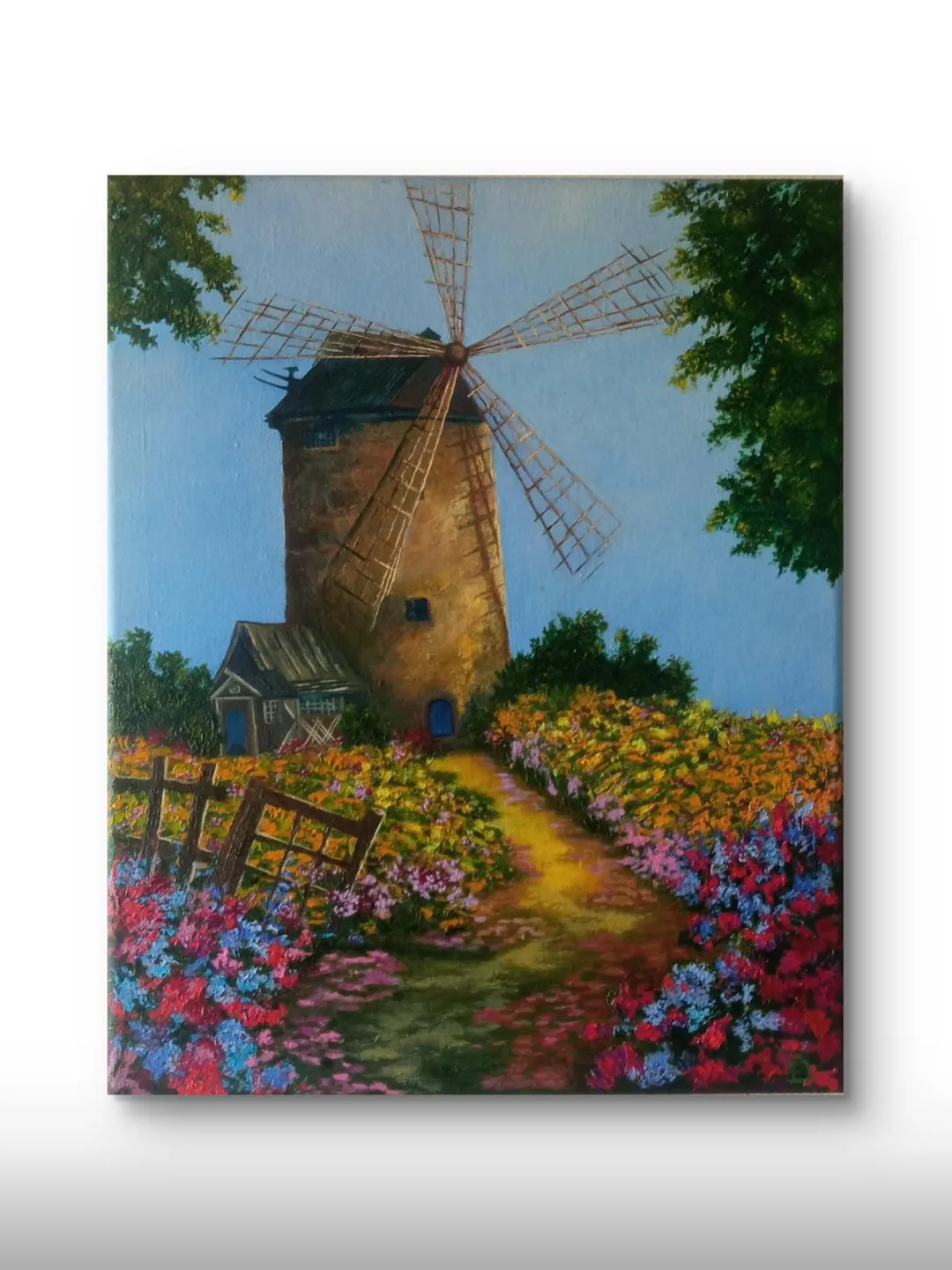 Starry Night Countryside Oil Painting