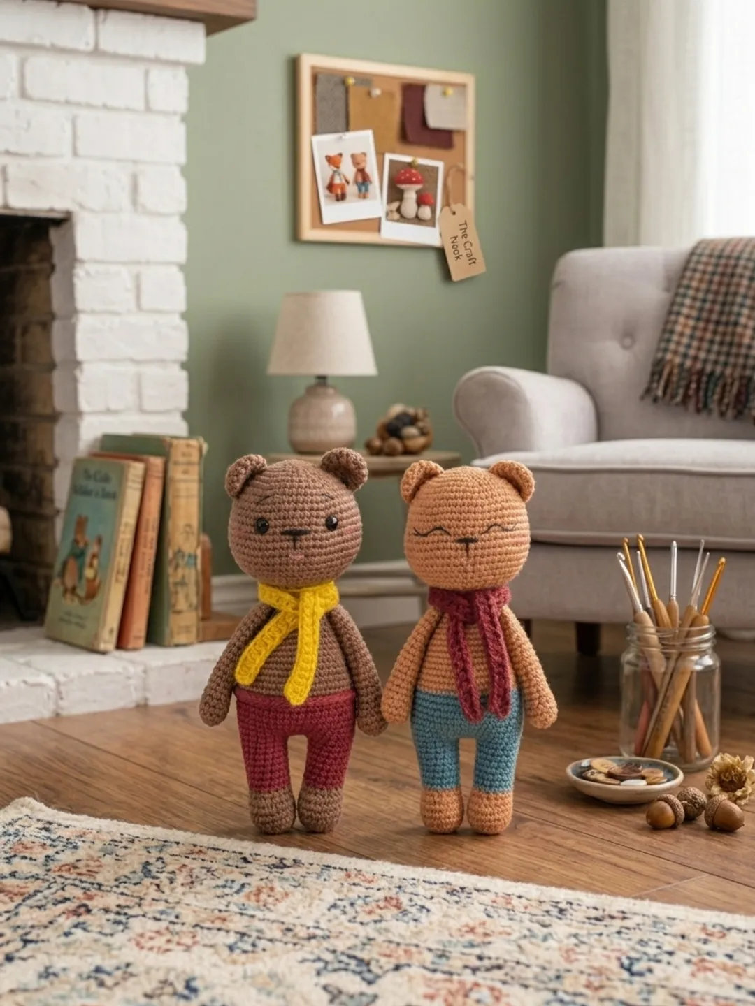 Cute Teddy Bear Crochet Pattern PDF – Adorable Amigurumi Bear with Cozy Scarf