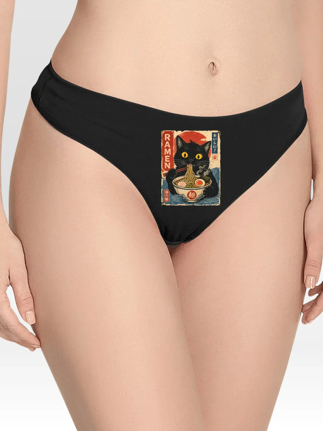 Cat And Ramen Lingerie Thong
