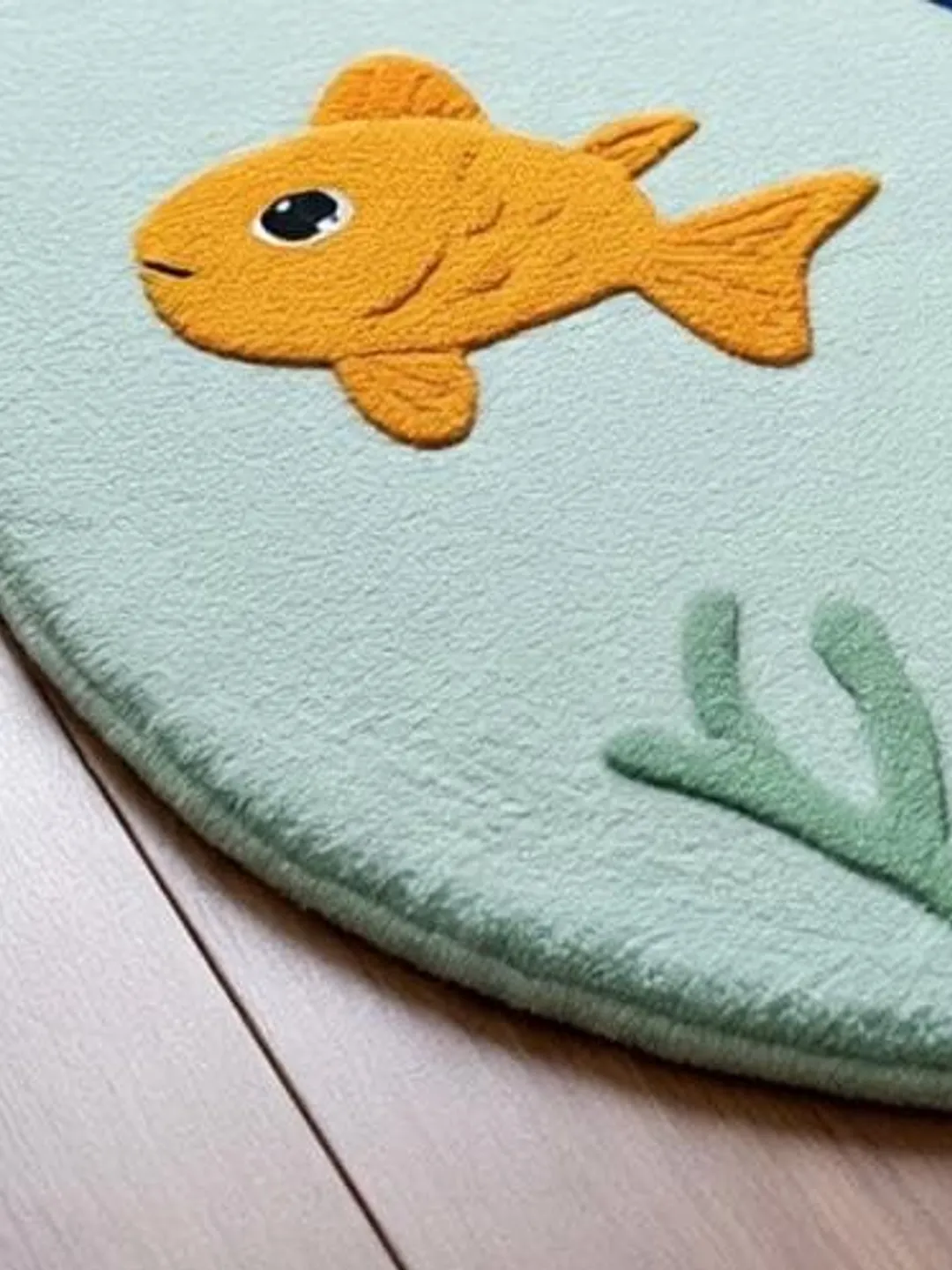 Fish Tuft Rug Ocean Fish Nursery Hand Tufted Area Rug