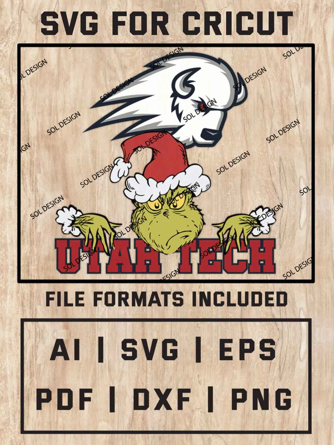 Grinch Utah Tech Trailblazers SVG, NCAA SVG Design, NCAA Utah Tech Trailblazers SVG, NCAA Trailblazers Cricut, Christmas Svg, Grinch svg, Digital Download