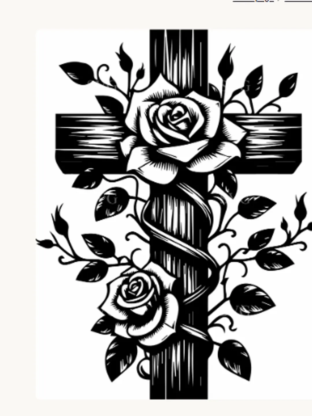 Floral Cross Vector Design”