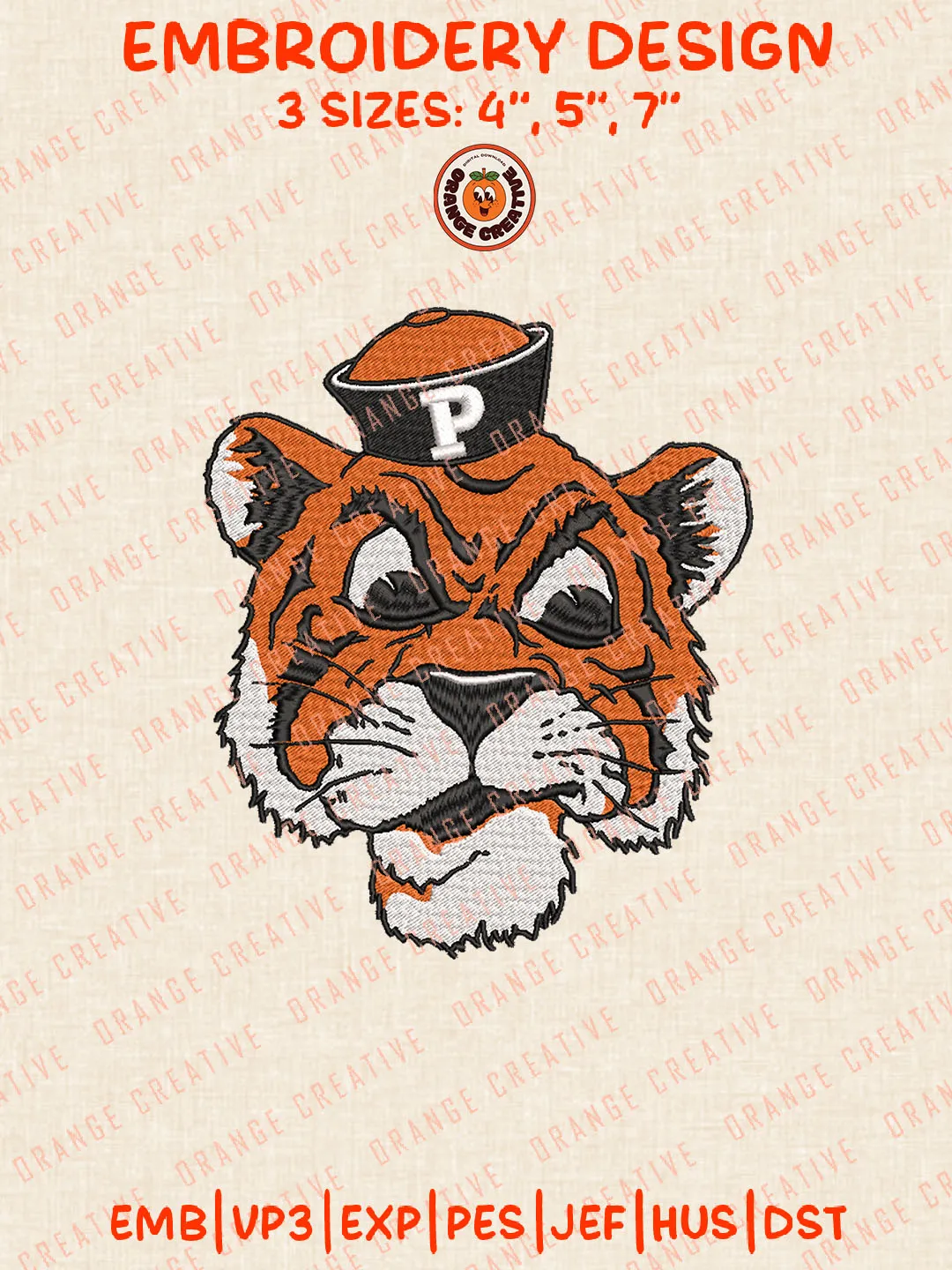 NCAA Pacific Tigers Mascot Logo Embroidery Files, NCAA Pacific Tigers Team Embroidery Designs, College Football Team Machine Embroidery Files, NCAA Pacific Tigers Machine Embroidery, Digital Download