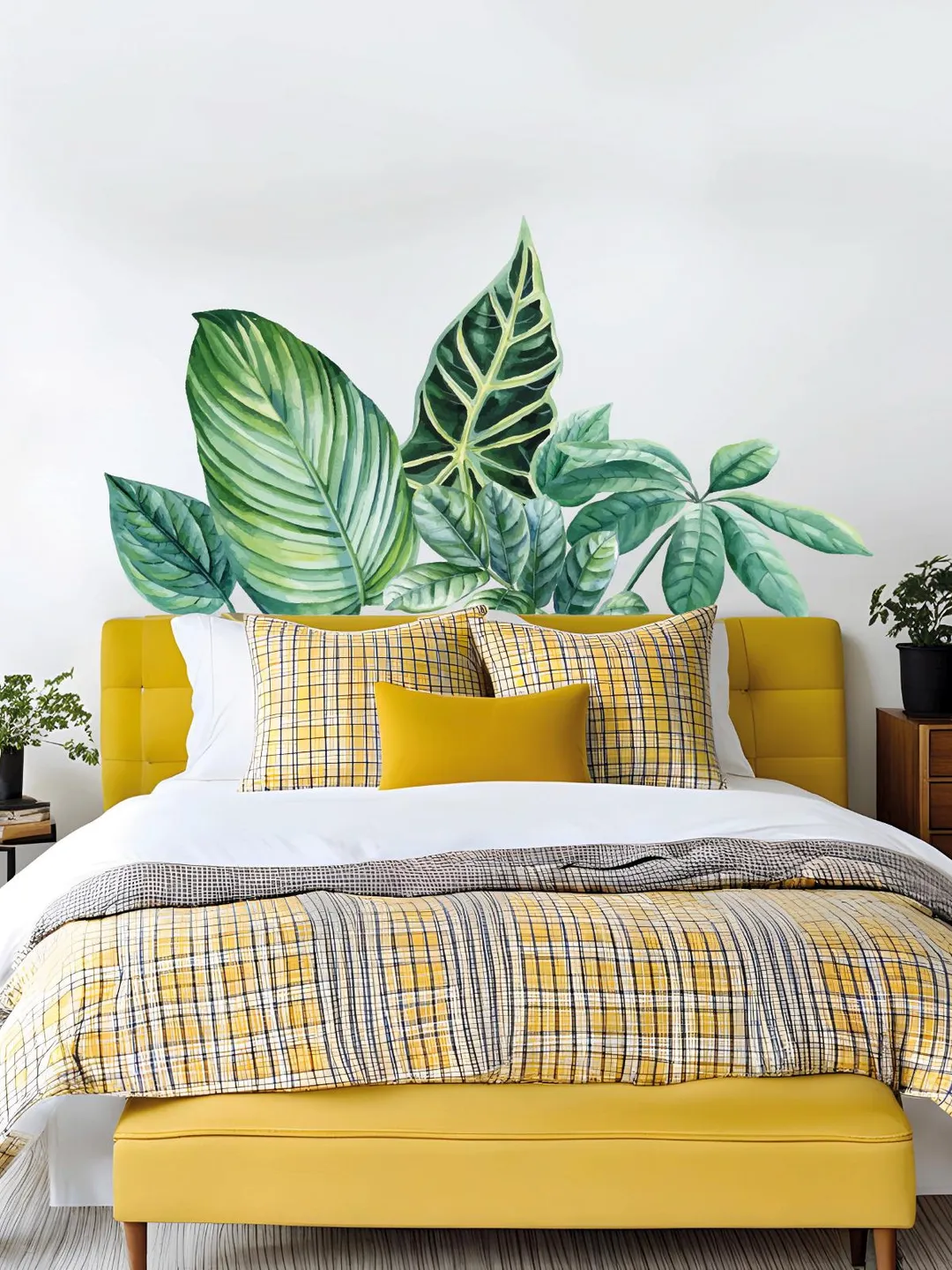 Palm leaf Wall Decals Tropical  Greenery Leaves Stickers el86