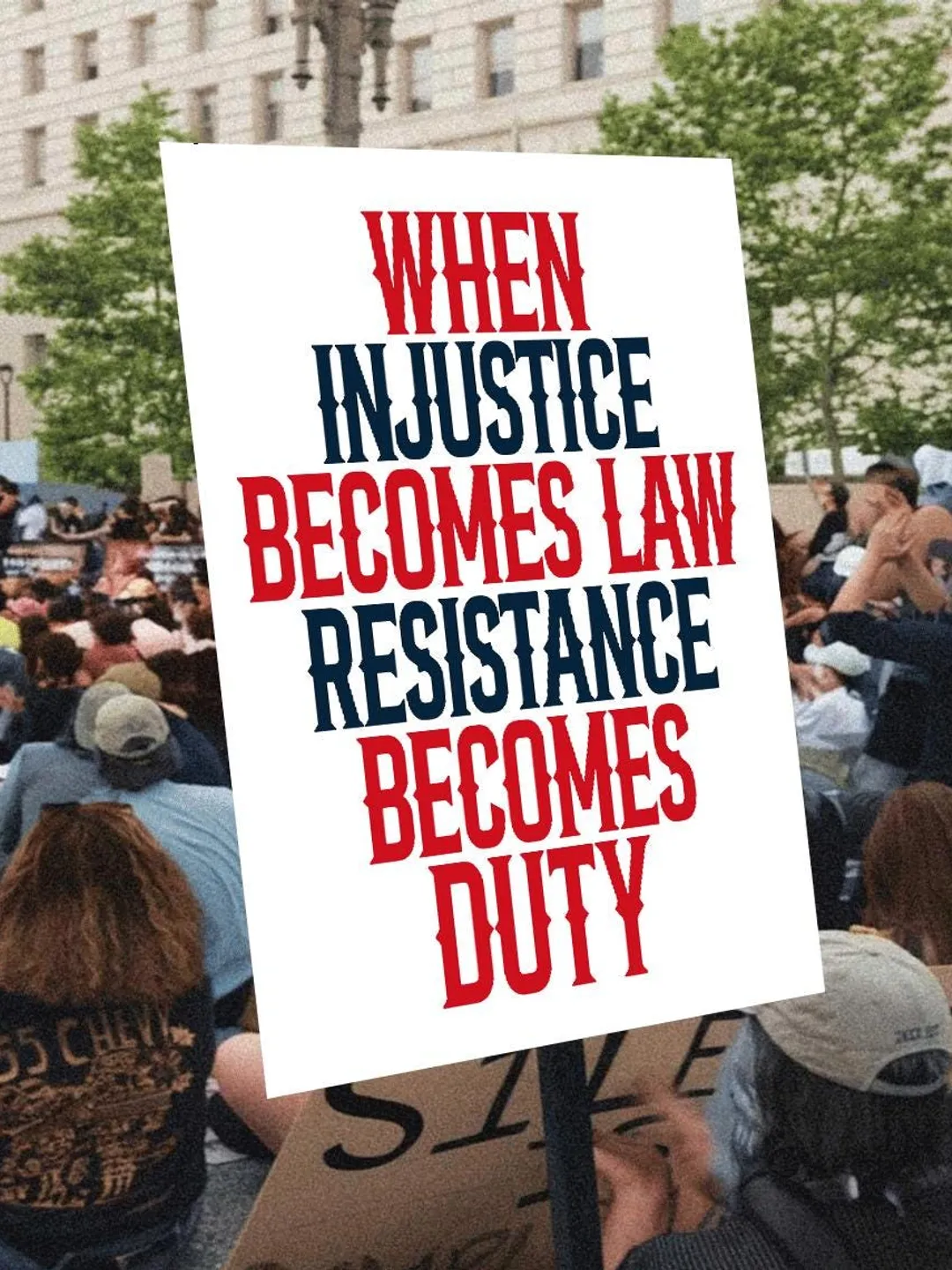 Protest Sign Poster, Resistance Duty Quote (Digital Download)