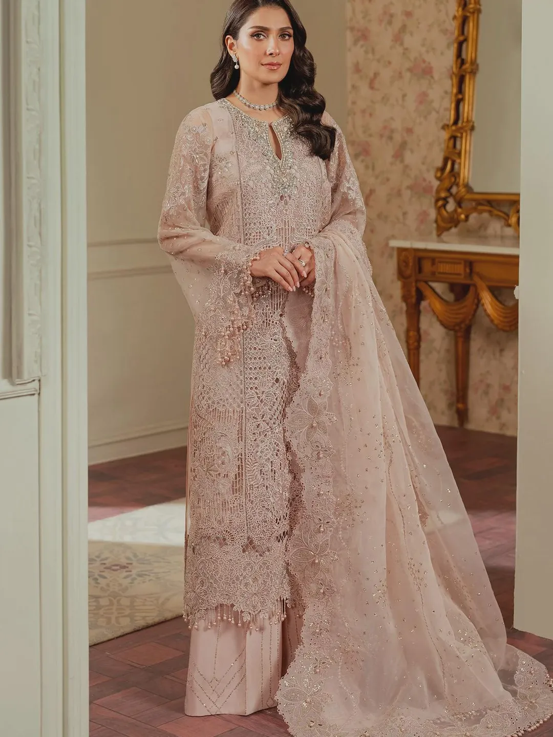 indian organza dress Buy Skywash Organza Anarkali Suit Set Online in India