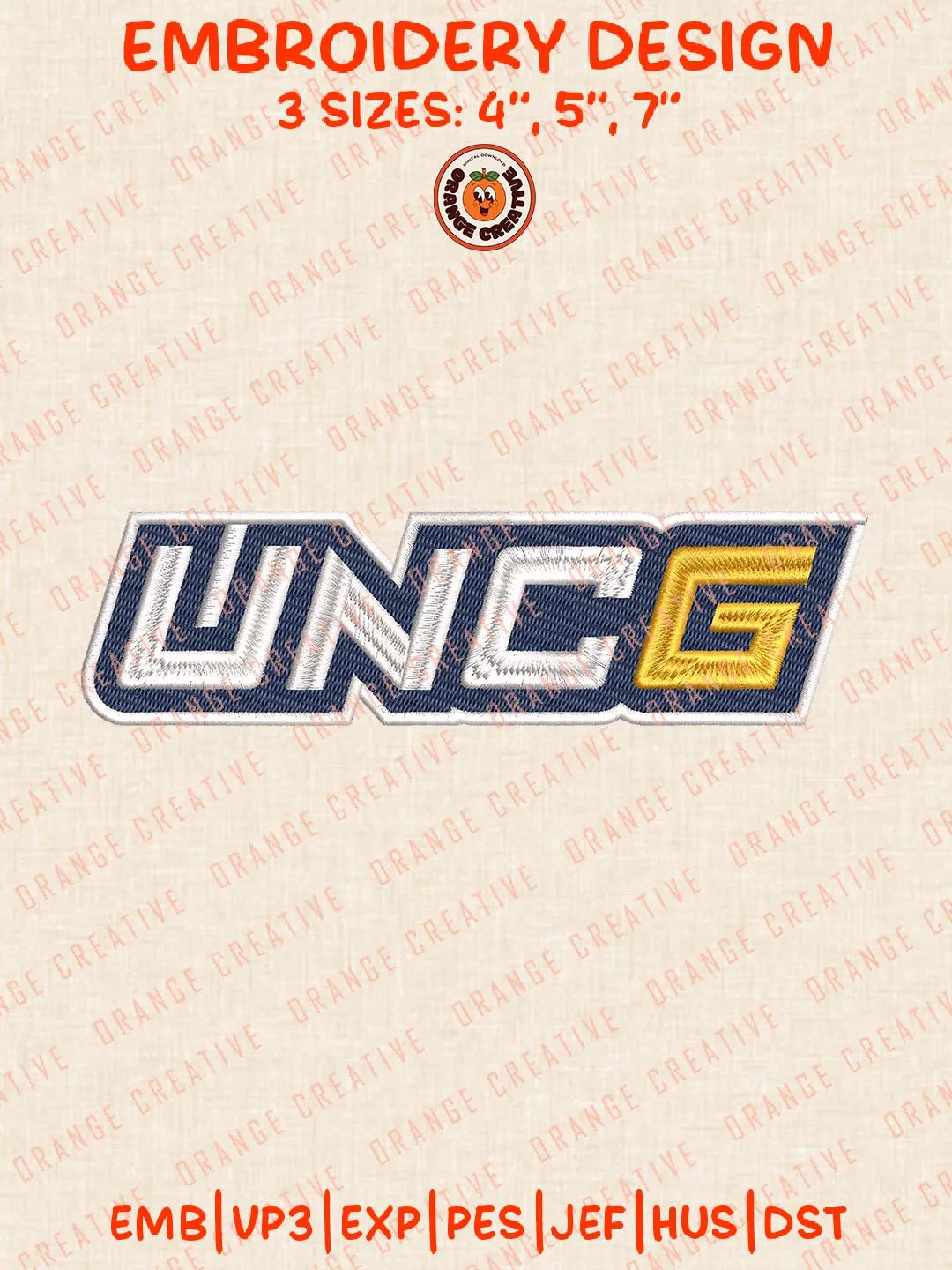 UNCG Spartans Embroidery Design, NCAA UNC Greensboro Spartans Team Logo Embroidery Design, Machine Embroidery Design File, 4 Sizes, Digital Download