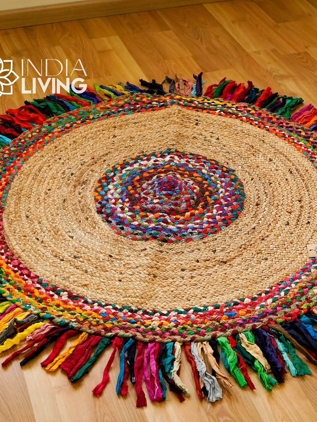 Handmade Chunky Jute Rug – Braided Eco-Friendly Floor Mat.