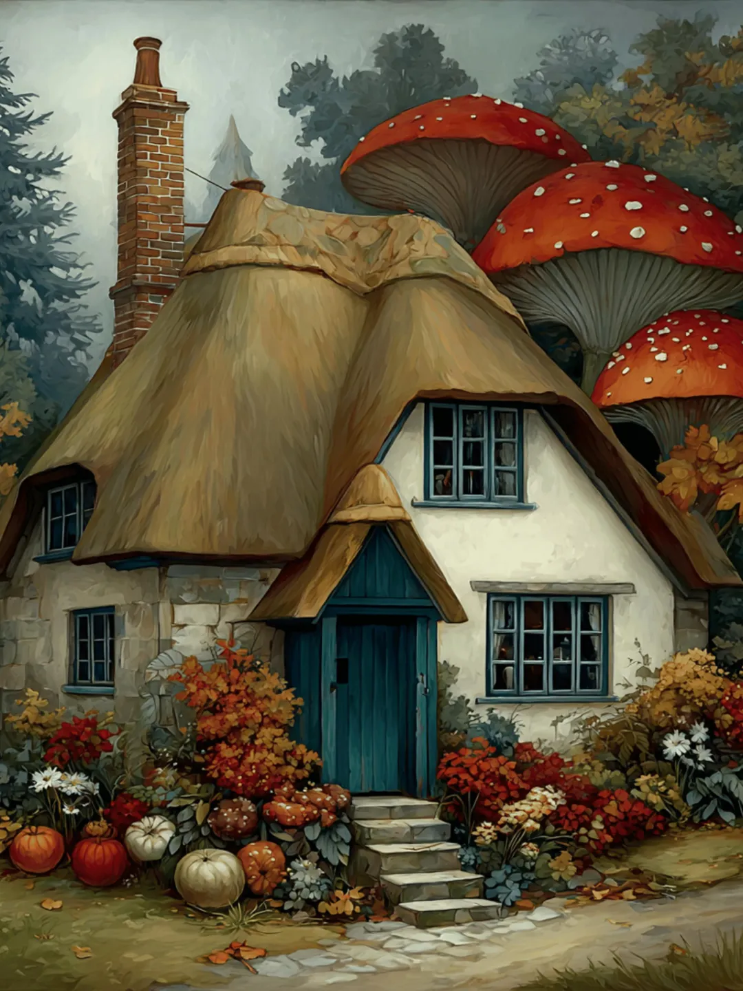 Whimsy 25 25 Whimsical Cottage and Garden Flowers Artwork PNG Set for Wall Art ...