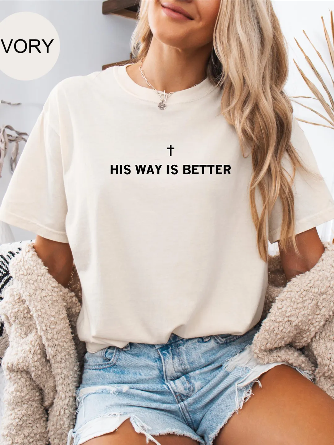 His Way Is Better Christian Shirt, Cute Christian Jesus Shirt, Comfort Colors® Minimalist Christian Faith Gift for Teen Church Shirt