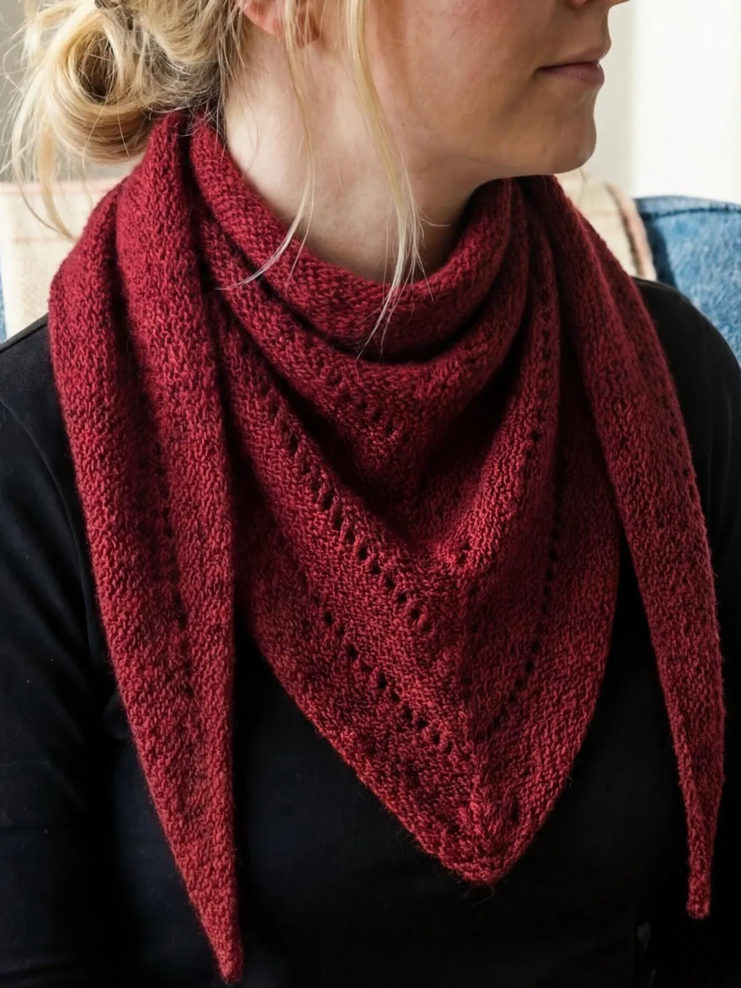 Easy Triangle Scarf Knitting Pattern PDF, Knit Neck Scarf, DIY knitted ...