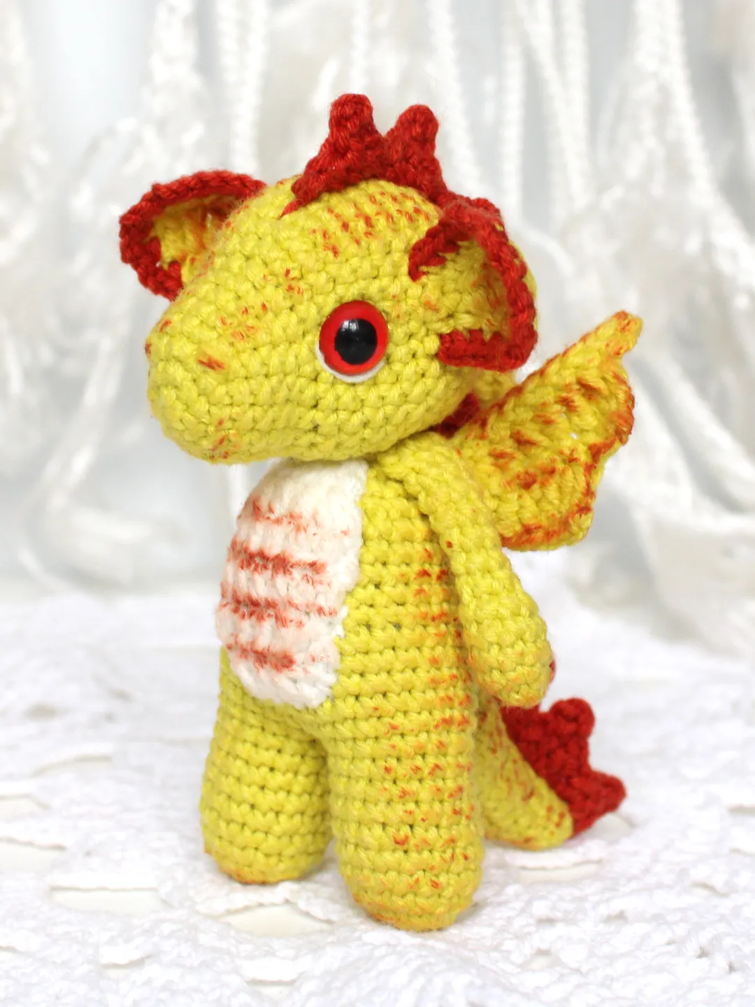 Little Dragon crochet pattern PDF in English Amigurumi Dinosaur toy crochet tutorial keychain DIY