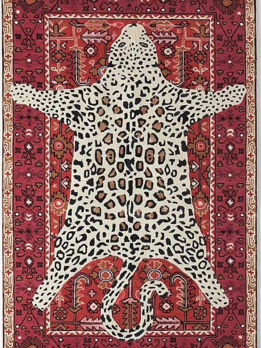 Leopard Wool Rug Hand Tufted Wool Leopard Rug | Modern Safari Animal Print