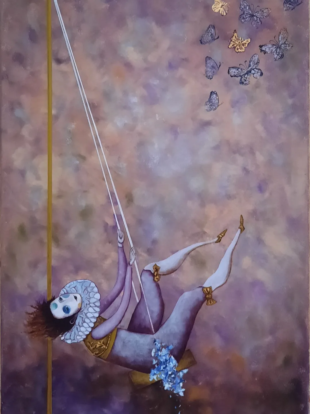 Butterfly Art Butterfly Original oil painting Clown painting
