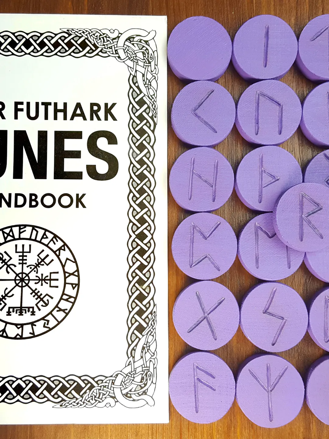 Basic Runes Set Mystical Purple Runes set & Divination Guide, Altar Divination Tools ...