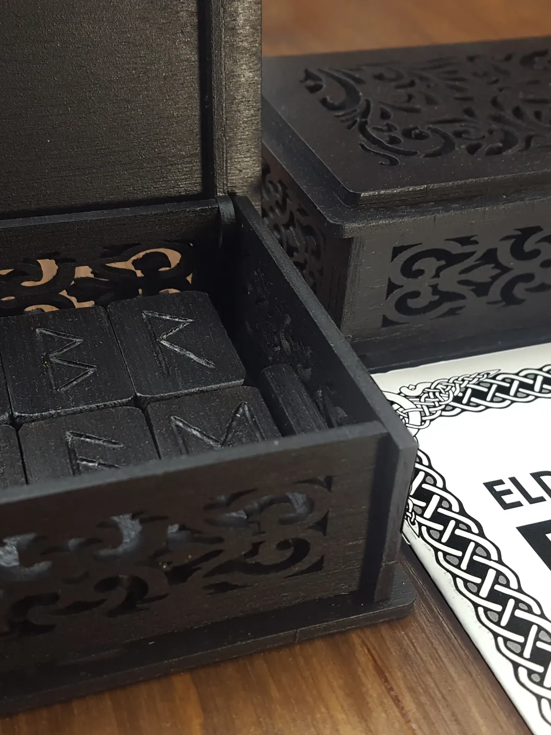 Shadows Runes Set With Guide Book - Handcrafted Elder Futhark Stones For Wicca & Pagan Divination