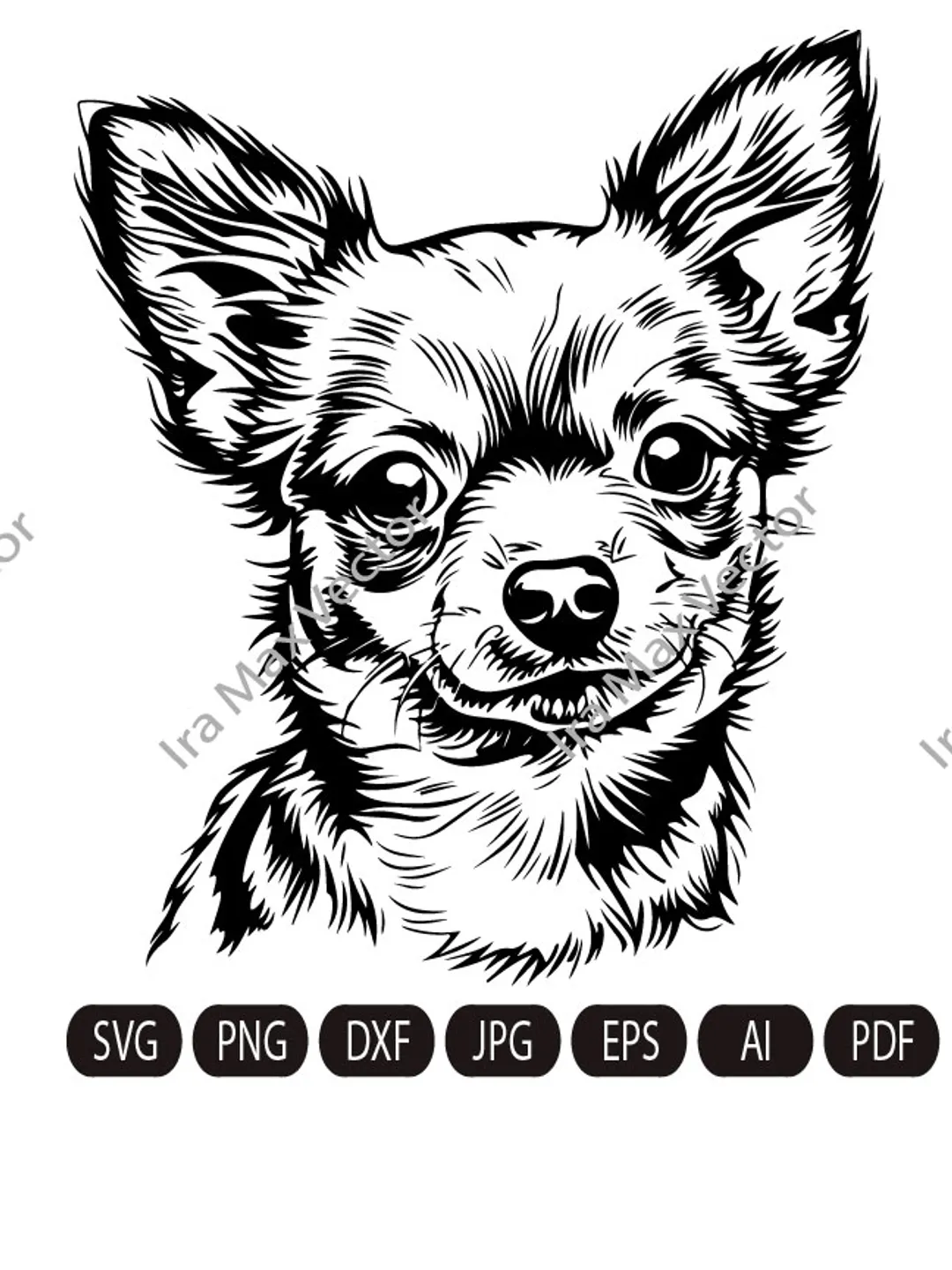 Chihuahua svg, smiling chihuahua, dog svg ClipArt, breed, head, Dog face vector, Memorial love, Download, printable art, shirt svg, cut file