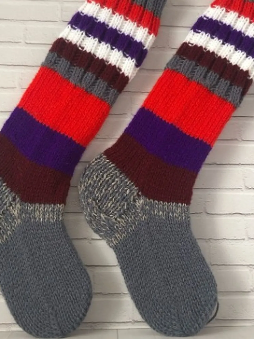 Warming Knee Socks Knitted Handmade