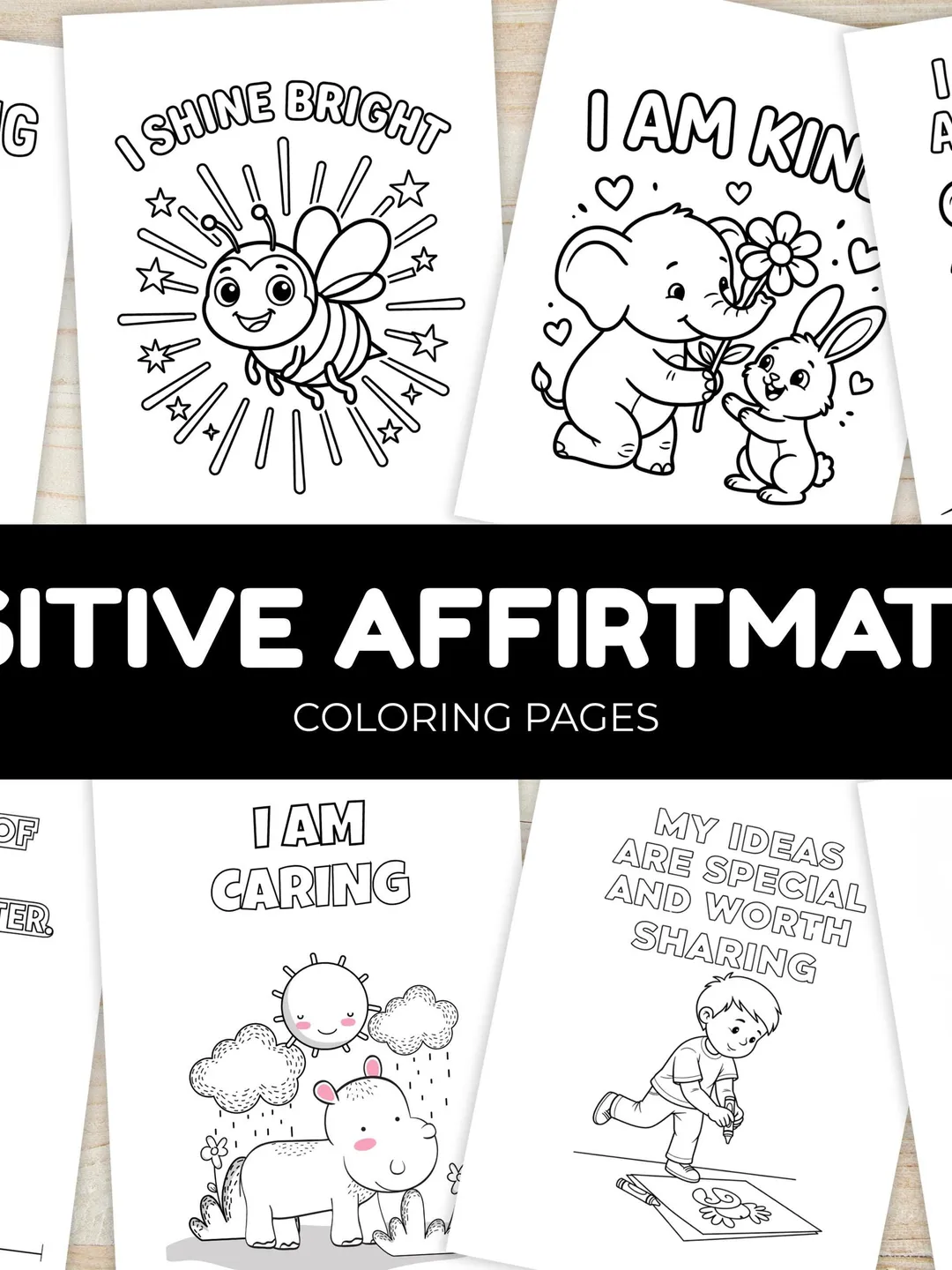 Affirmation Coloring Pages for Kids | Positive Quotes Coloring Book ...
