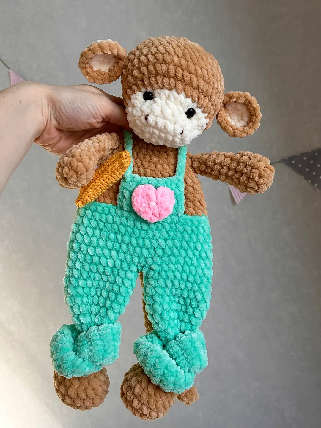 Crochet monkey lovey pattern Amigurumi monkey snuggler pdf tutorial Crochet cuddle toy for kids pdf pattern