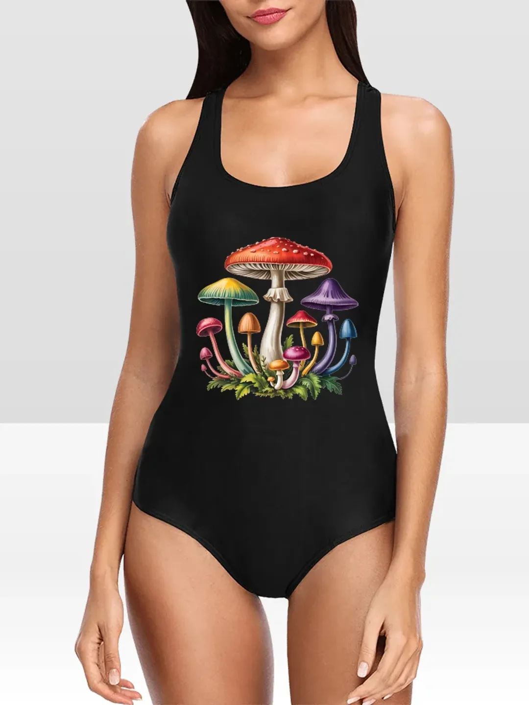 with mushrooms One Piece Swimsuit