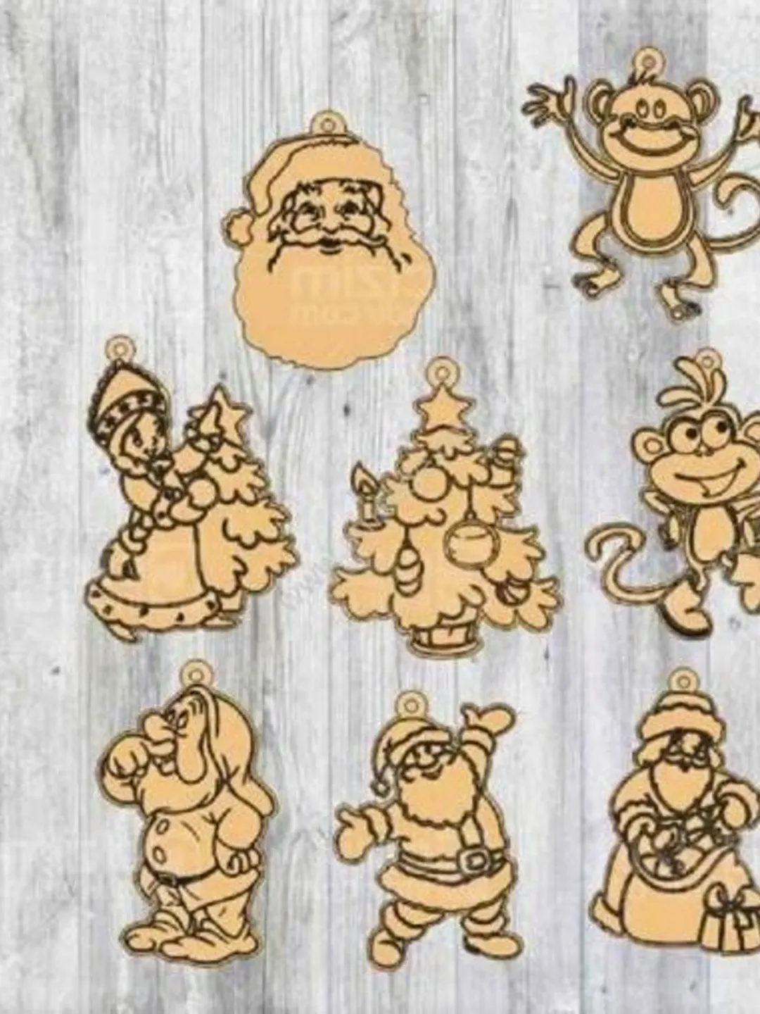 Digital Template Cnc Router Files Cnc Christmas Toys Files for Wood Laser Cut Pattern