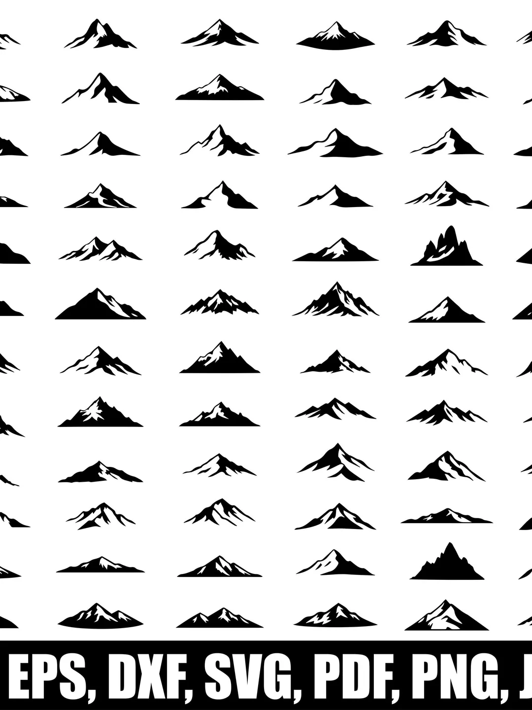 72 Mountain Range SVG Bundle | Minimalist Line Art Wall Decor | Layered Nature Silhouette Cut Files for Cricut and Laser
