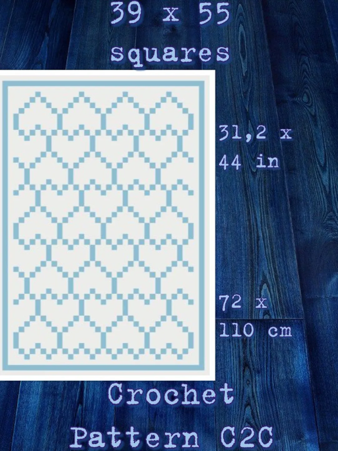 Crochet Pattern C2C Your Heart Counted For Crocheting Baby Blankets Digital Download PDF