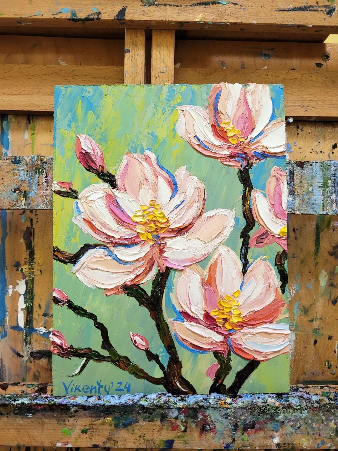 Magnolia Painting Flower Painting Original Impasto Oil Painting 6x8 ...