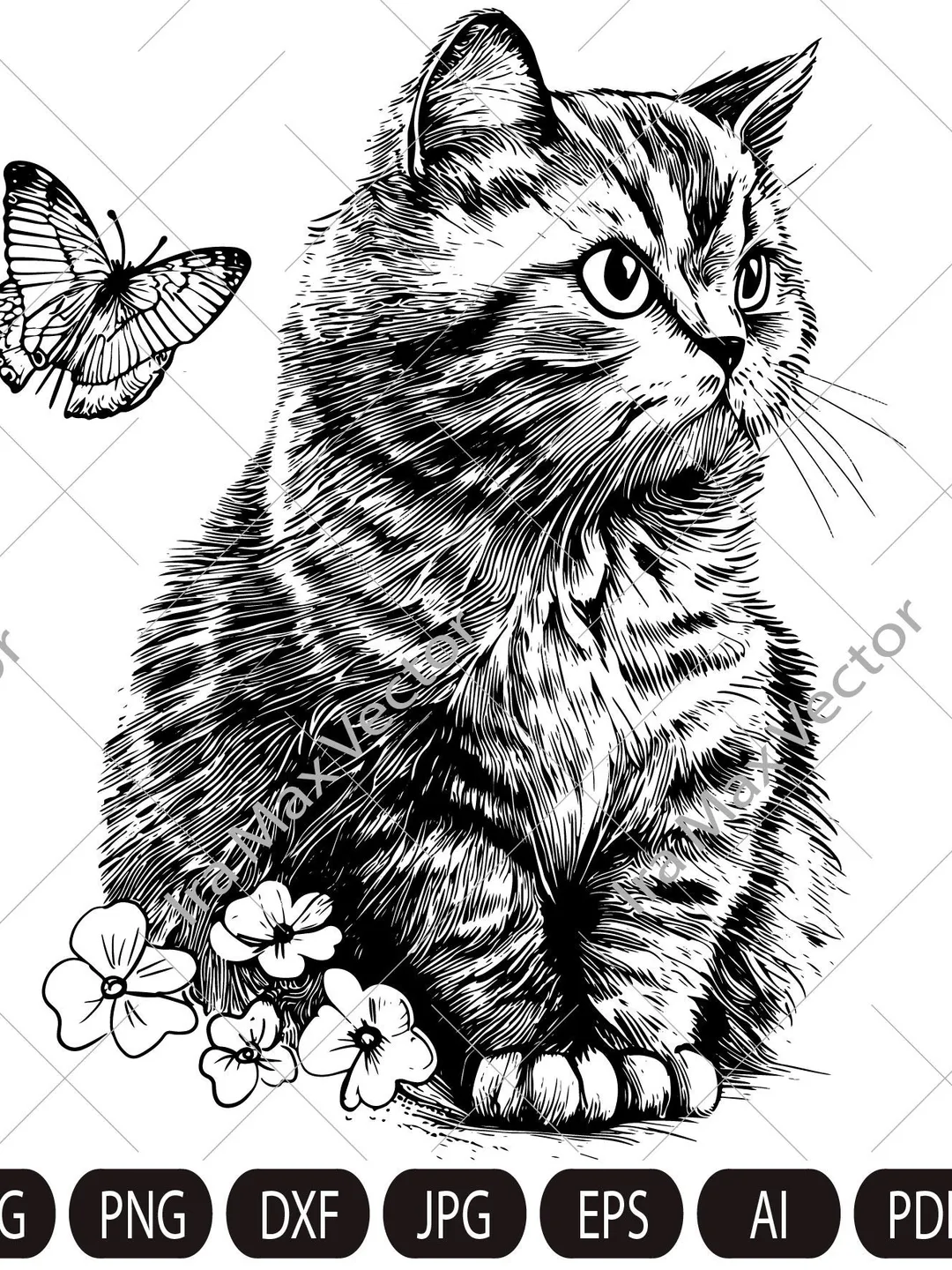 Cat baby Svg, cute kitten svg, kitten sitting in flowers, cat face svg, cat faces svg, face svg, cat svg bundle, cat image, kitten svg cut