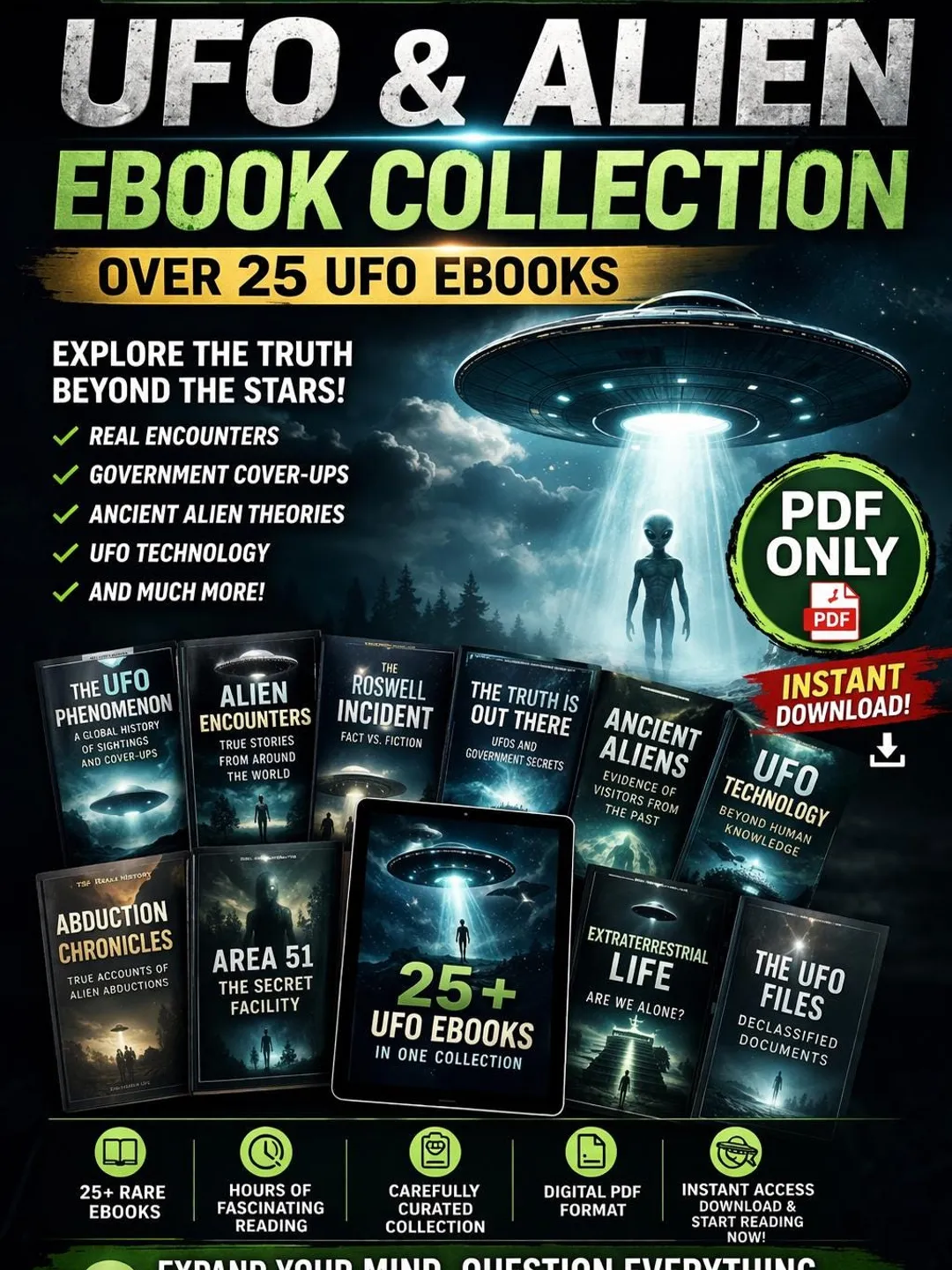 UFO & Alien eBook Collection (25+ Books) | Vintage Sightings, Alien ...