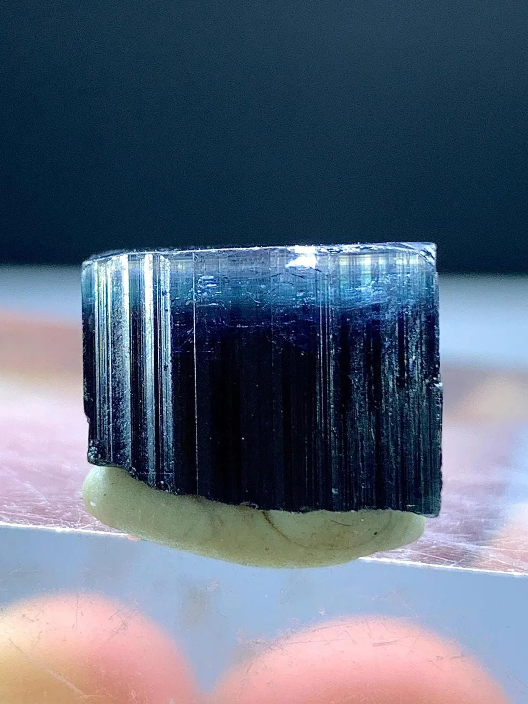 Blue Cap Tourmaline Crystal From Afghanistan ~35 Carat