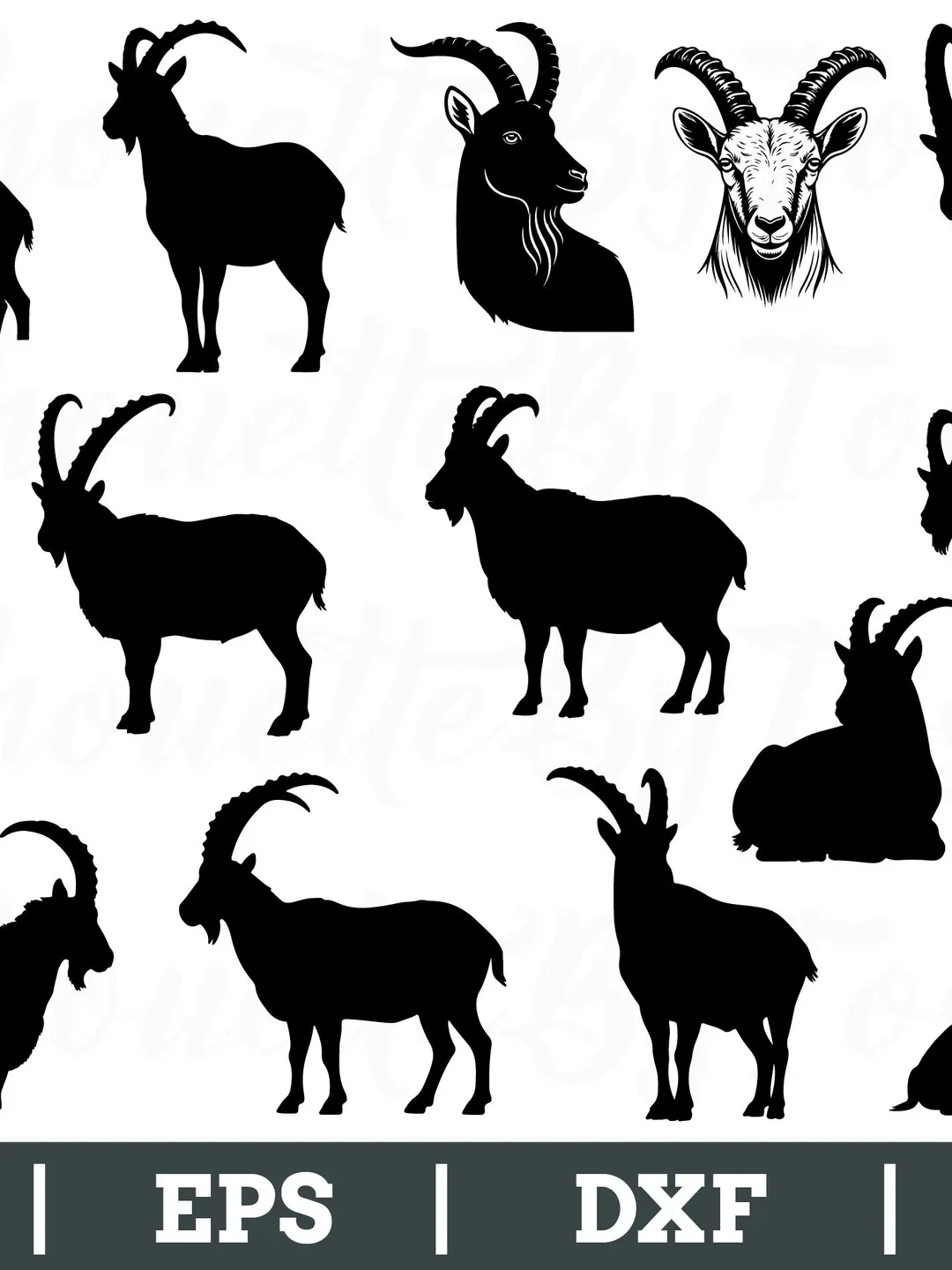 Ibex Svg, Ibex Silhouette, Ibex Vector, Ibex Cut File, Dxf, Png