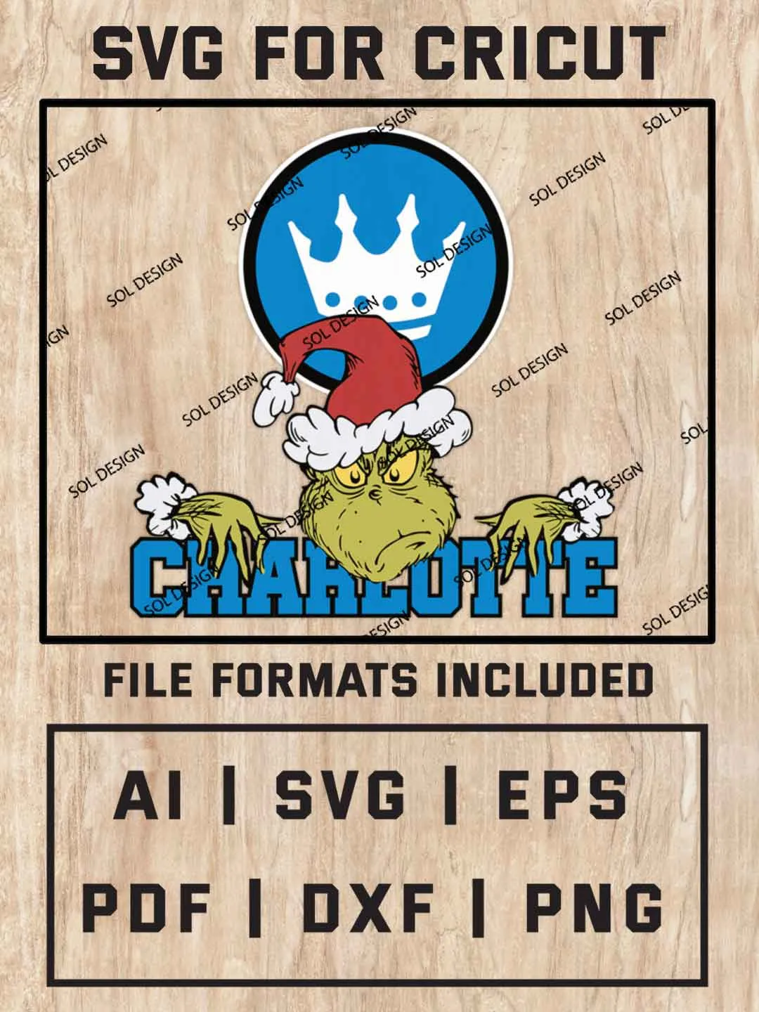 Grinch Charlotte FC SVG, MLS SVG Design, MLS Charlotte FC SVG, MLS Charlotte Cricut, Christmas Svg, Grinch svg, Digital Download