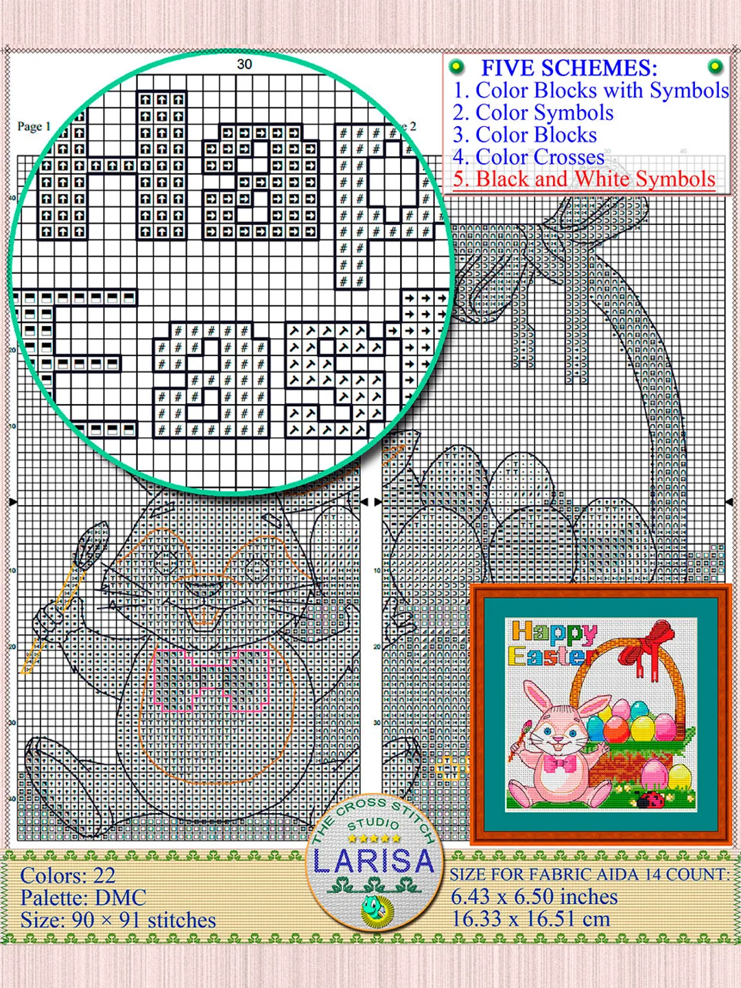 Happy Easter Cross Stitch Pattern | Easter Bunny