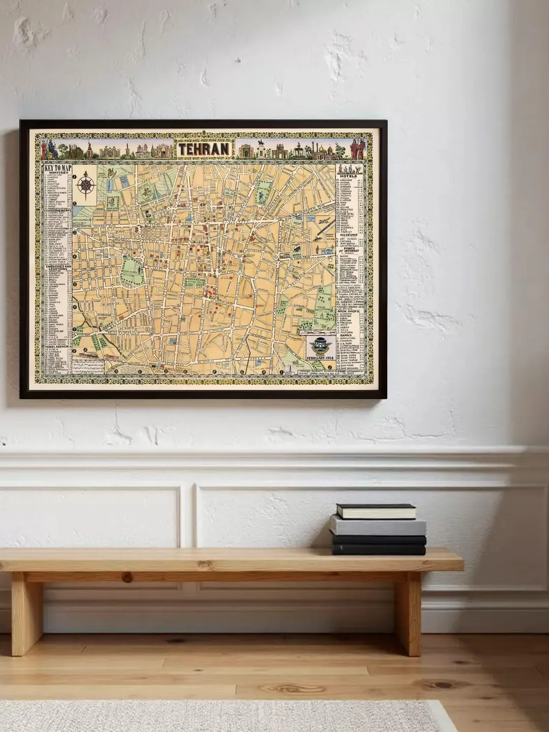 Vintage Tehran Map Print | Old Iran City Plan