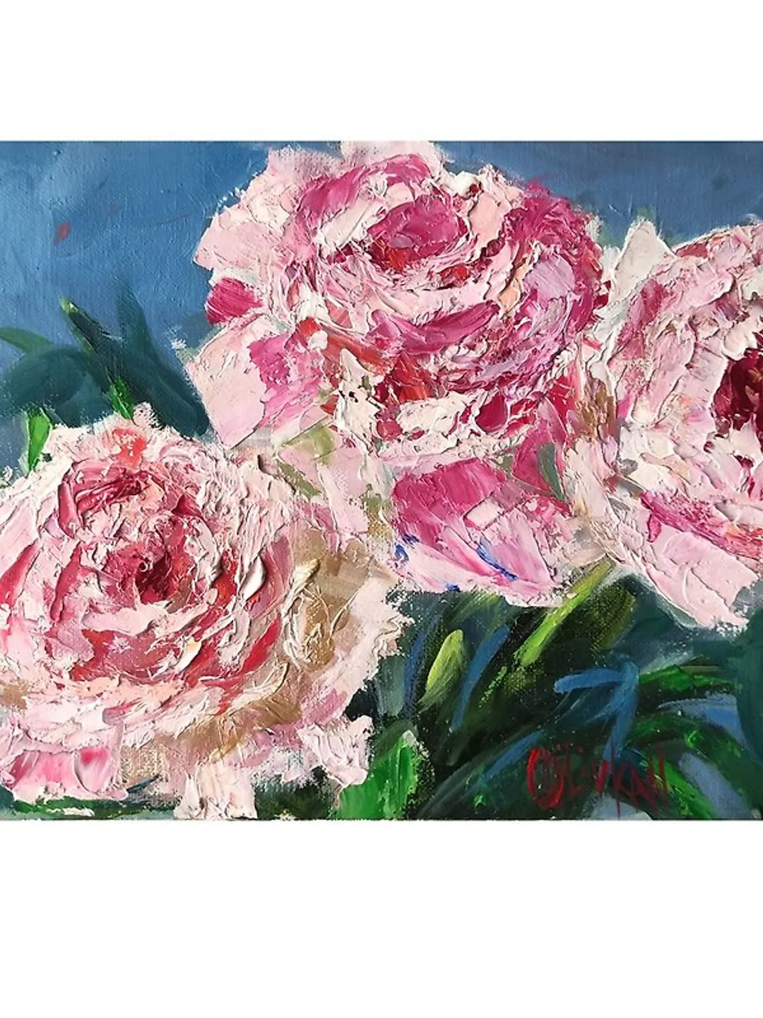 Peony Oil Painting Peonies Oil Painting Floral Wall Art Flower Canvas Artwork