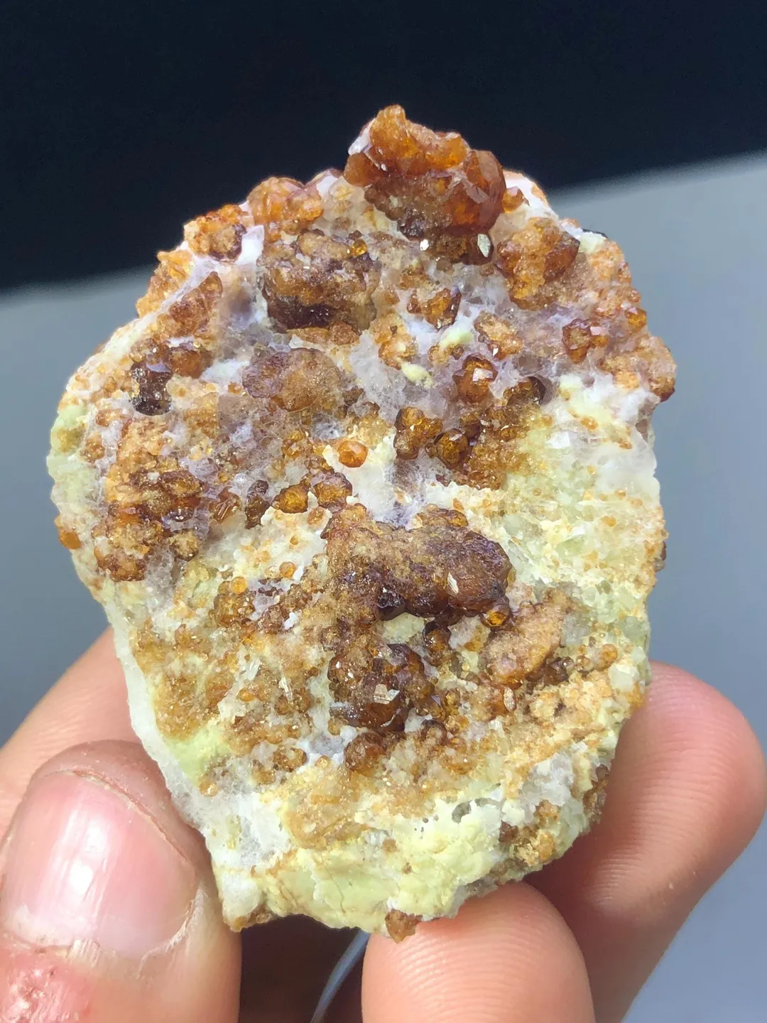 Hessonite Garnet Crystal, Luster Garnet Cluster On Matrix Mineral ...