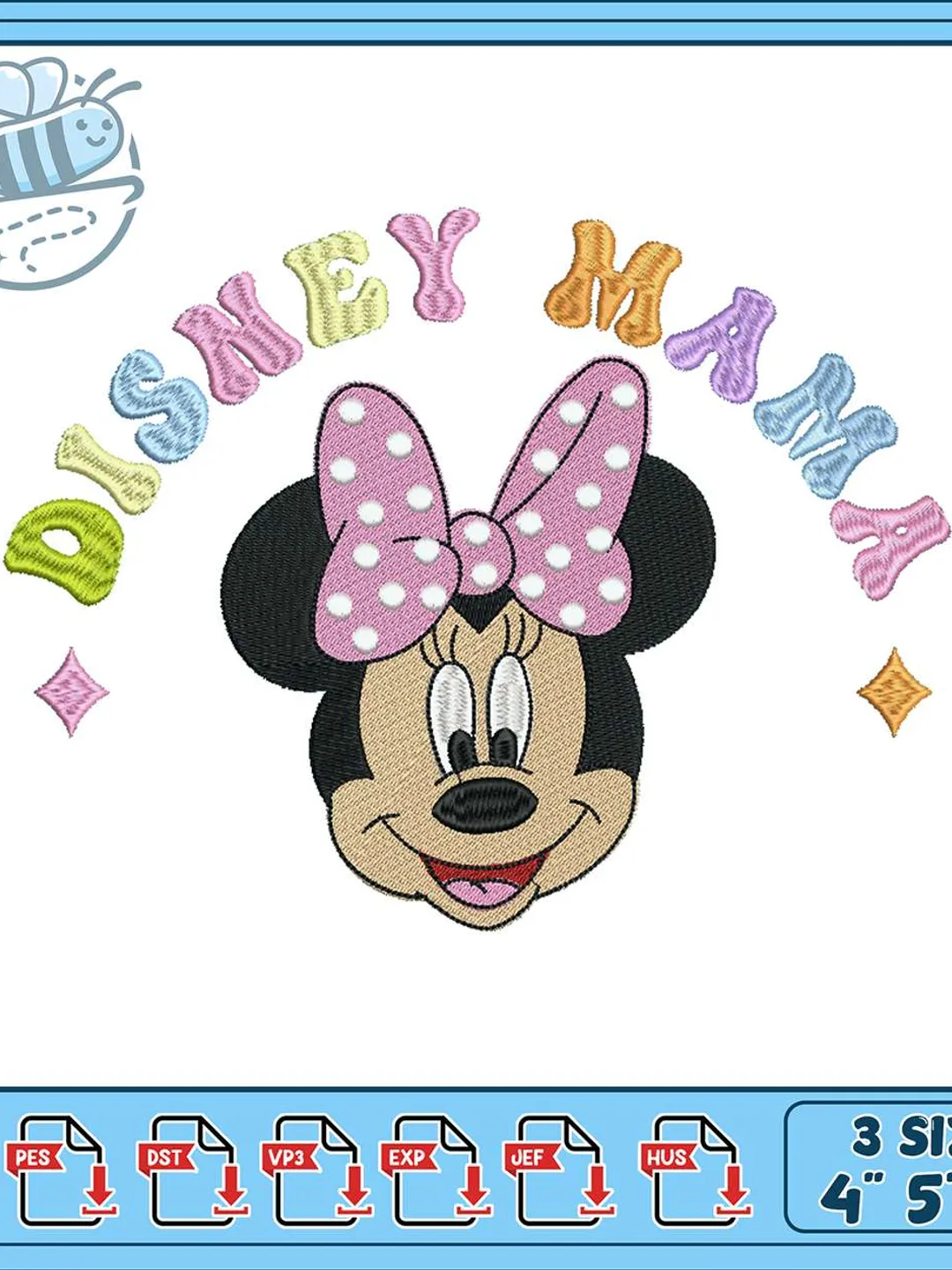 Minnie Mouse Est 1928 Embroidery Design, Vintage Disney Machine