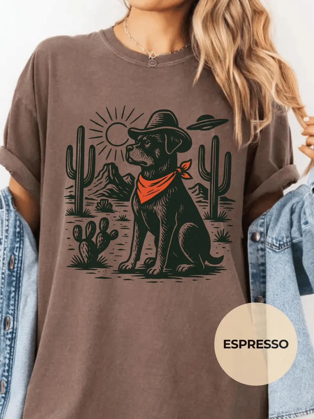 Comfort Colors Rottweiler Cowboy UFO T-Shirt – Western Alien Dog Tee
