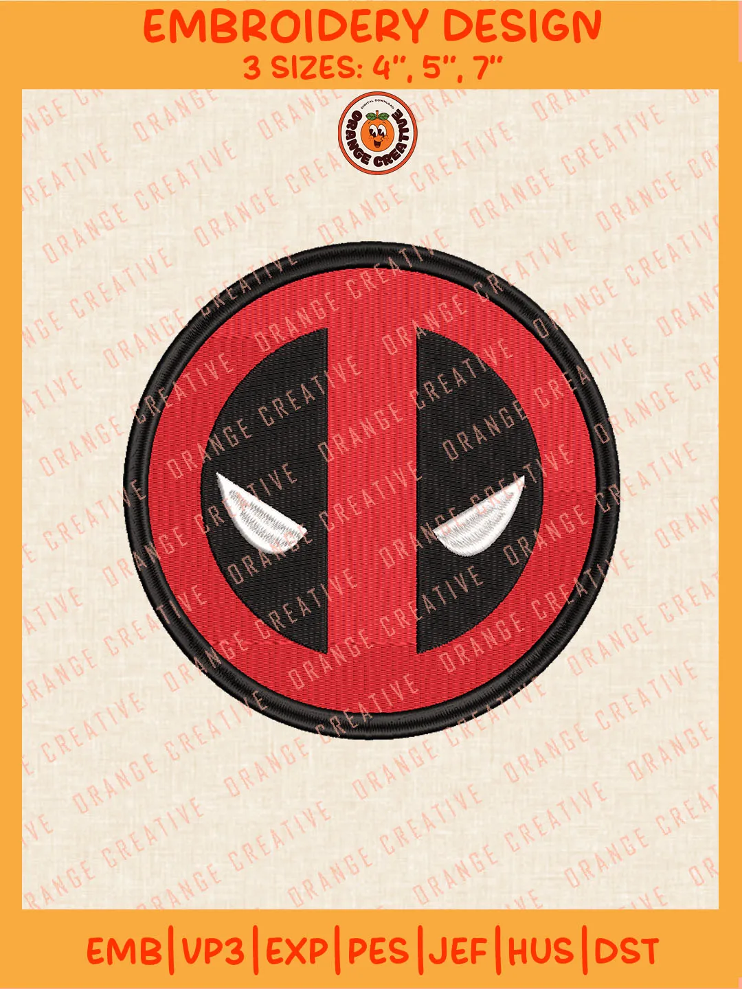 Wovelrine Face Embroidery Files, Deadpool 3 Embroidery Designs ...