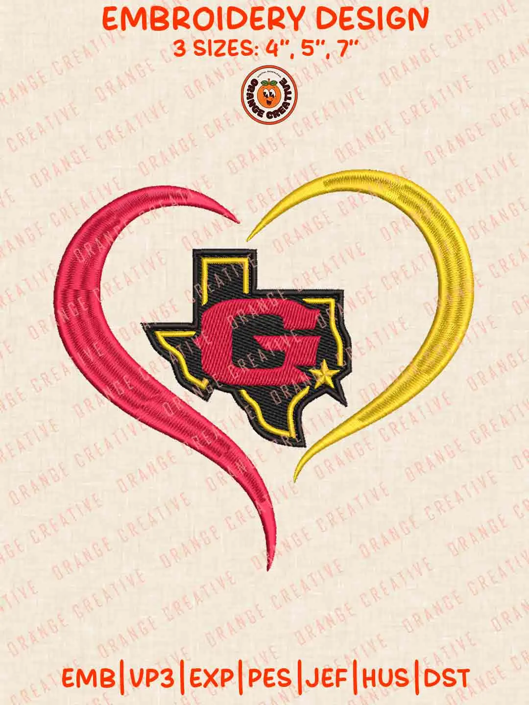 Houston Gambler Heart Embroidery Files, Football League Embroidery Designs, Sport Machine Embroidery Files, 3 Sizes, Custom Sizes, Instant Download