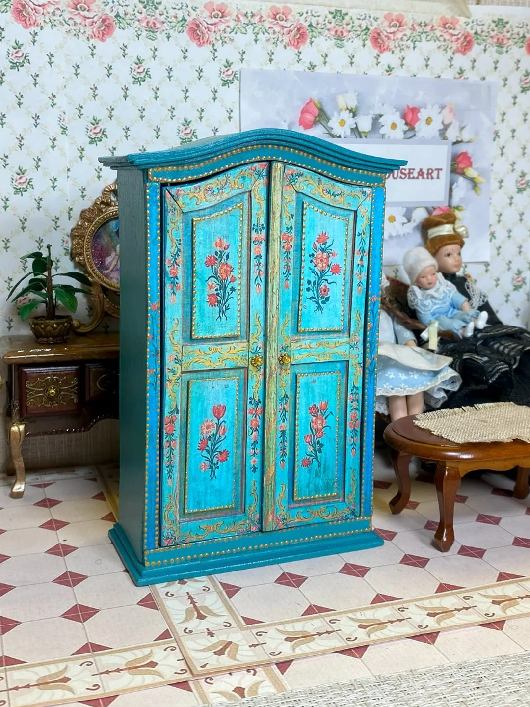 Wardrobe for dolls. Wardrobe for dollhouse. 1:12. Handmade wardrobe. Handmade. Author's design